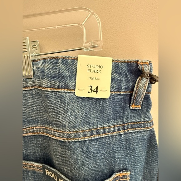 Rolla’s Studio Flare Eclipse Vintage Super High Rise Wide Leg Baggy Jeans SZ 34 - Picture 7 of 11